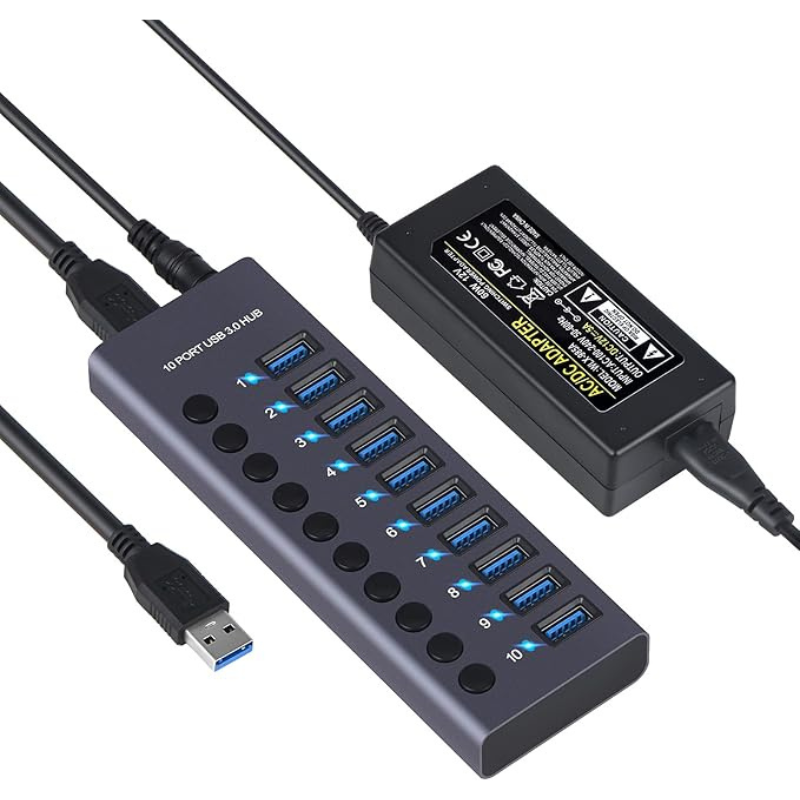  10-Port USB 3.0 Hub USB Splitter Hub